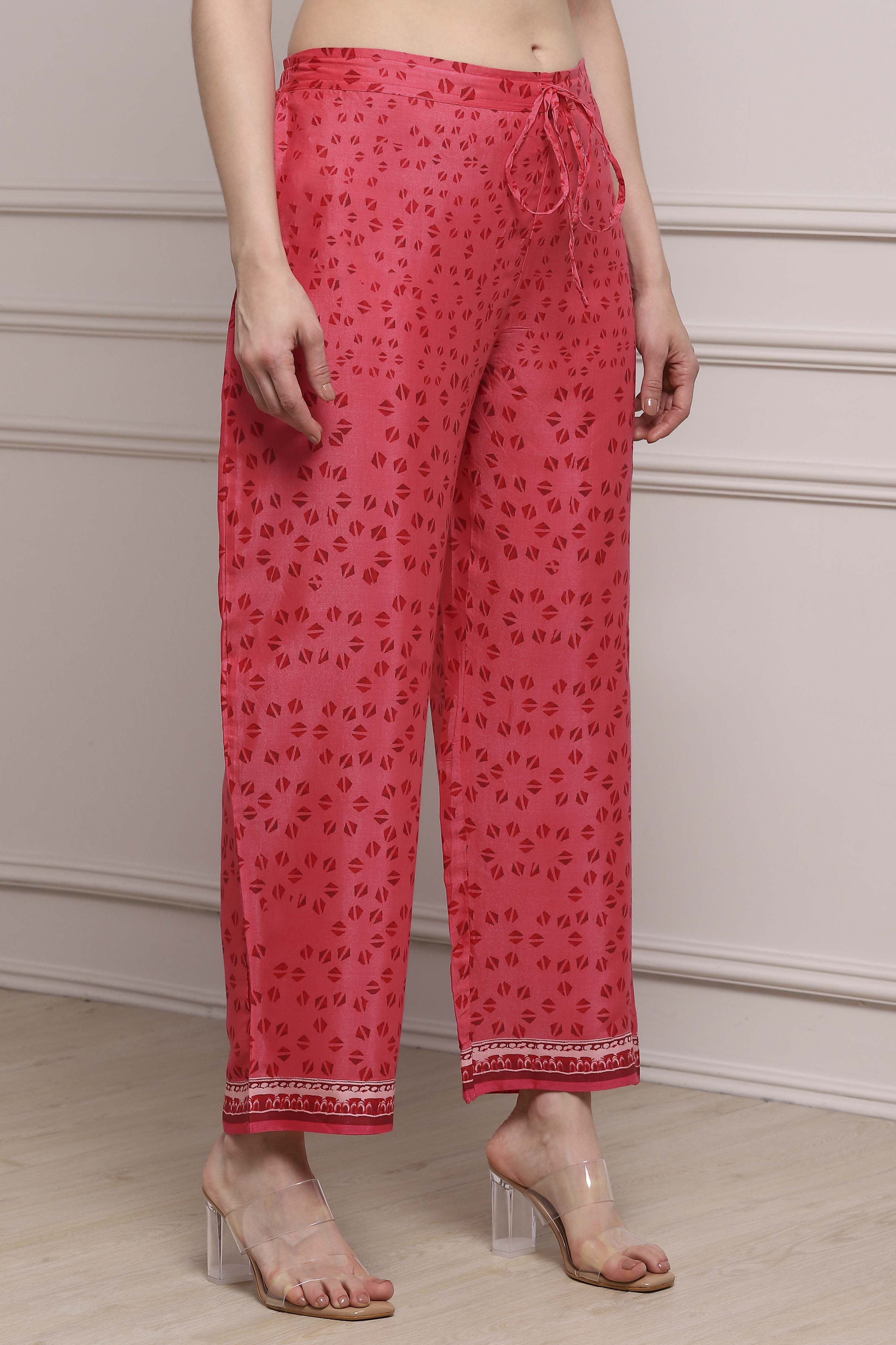 Blue LIVA Relaxed Palazzo image number 3