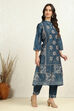 Beige Chanderi Printed Unstitched Suit Set image number 6