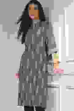 Grey Printed Straight Kurta image number 0