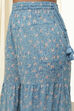 White and Blue Cotton Floral Flared Suit Set image number 2