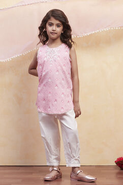 Pink Cotton Straight Suit Set image number 0
