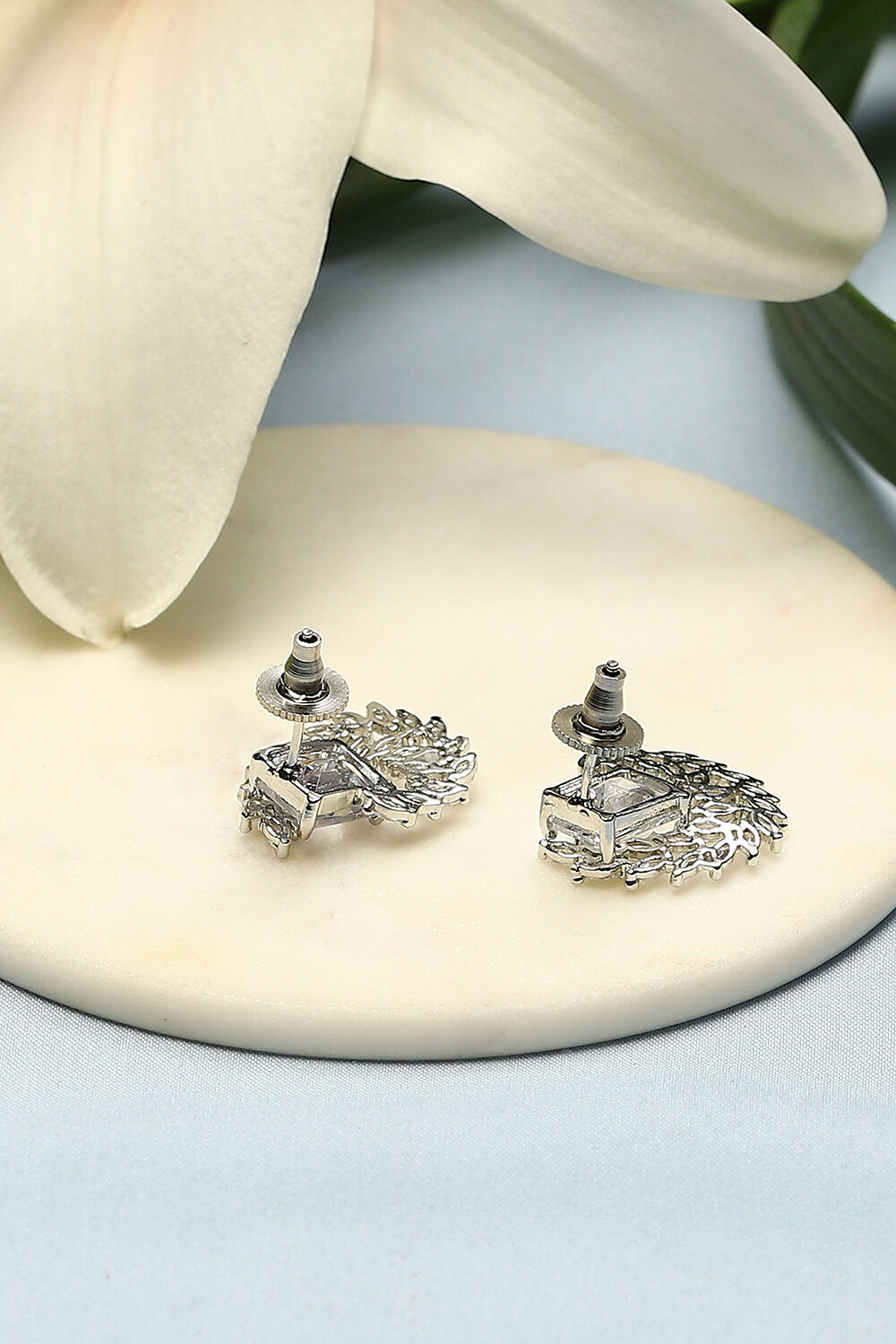 White Brass Earrings image number 2