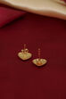 Gold Plated Brass Heart Shaped Stud Earrings image number 2