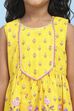 Yellow Cotton Printed Peplum Suit Set image number 1