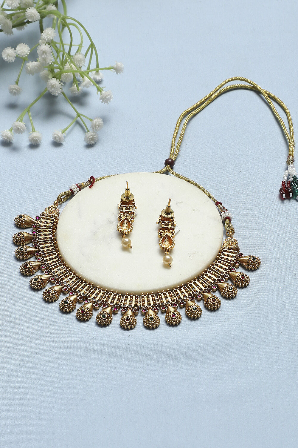 Red Green Alloy Necklace Set image number 2