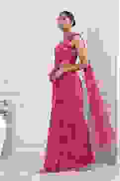 Pink Poly Georgette Regular Saree image number 3