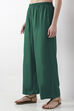 Green Solid Straight Palazzos image number 2