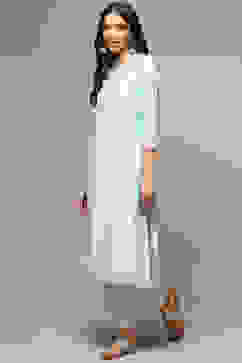 Blue Viscose Straight Printed Kurta image number 2