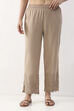 Blush Pink Cotton Straight Pant image number 4