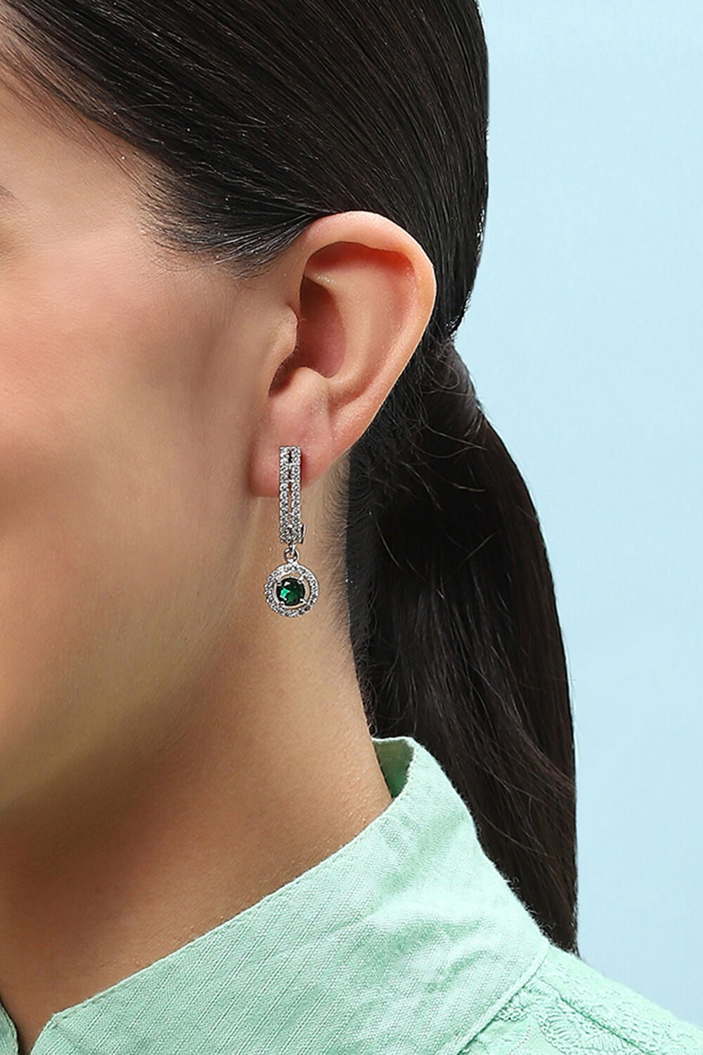 Green Brass earrings image number 3