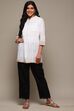 White Cotton Solid Pant image number 0