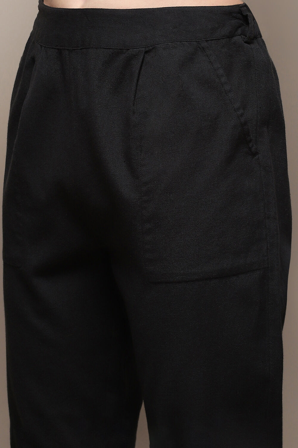 Taupe Jacquard Flared Yarn Dyed Kurta image number 2