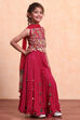 Pink Viscose Blend Straight Suit Set image number 3