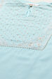 Aqua Blue Cotton Straight Kurta image number 1
