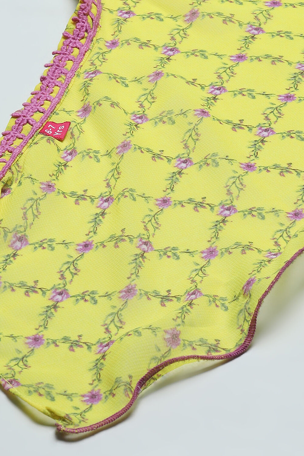 Lime Yellow Lehenga with Strappy Blouse & Cascade Dupatta image number 3