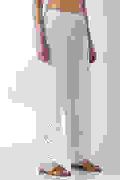 White Cotton Straight Palazzos image number 3