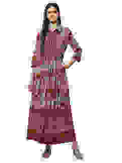 Green Cotton Flared Printed Dress image number 0