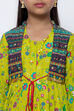 Lime Green Cotton Asymmetric Kurta Churidar Suit Set image number 1