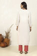 White Cotton Machine Embroidered Unstitched Suit Set image number 5