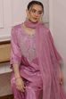 Pink Viscose Straight Dyed Suit Set image number 7