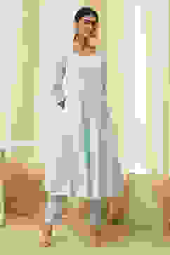 Aqua Pure Cotton Printed Kalidar Suit Set image number 7