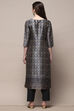 Grey Silk Blend Unstitched Suit Set image number 6