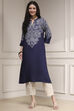 Olive Green Printed Straight Kurta image number 5