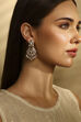 Green Gold-Plated Brass Accent Drop Earrings image number 3