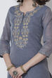 Grey Poly Cotton Straight Kurta Sharara Suit Set image number 1