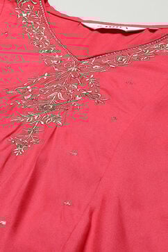 Fuschia Rayon Straight Suit Set image number 1