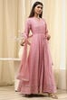 Powder Pink Viscose Front Open Suit Set image number 4