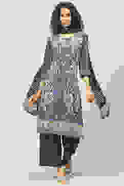 Blue LIVA Straight Kurta Palazzo Suit Set image number 0