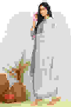 Teal Cotton Unstitched Suit Set image number 4