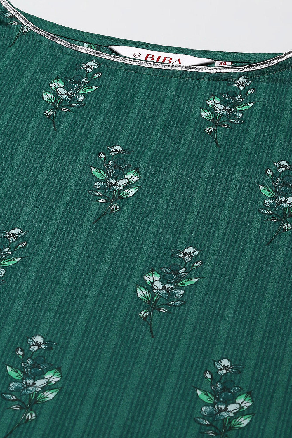 Green Cotton Straight Printed Kurta image number 1