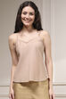 Nude-Toned Metallic Pattern Straight Kurta image number 6