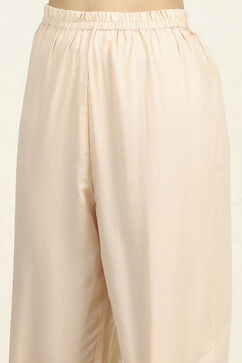 Cream-Colored Cotton Digital Printed Unstitched Suit Set image number 3