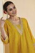Yellow Viscose Blend Straight Suit Set image number 1