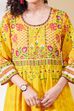 Yellow Cotton Anarkali Suit Set image number 1