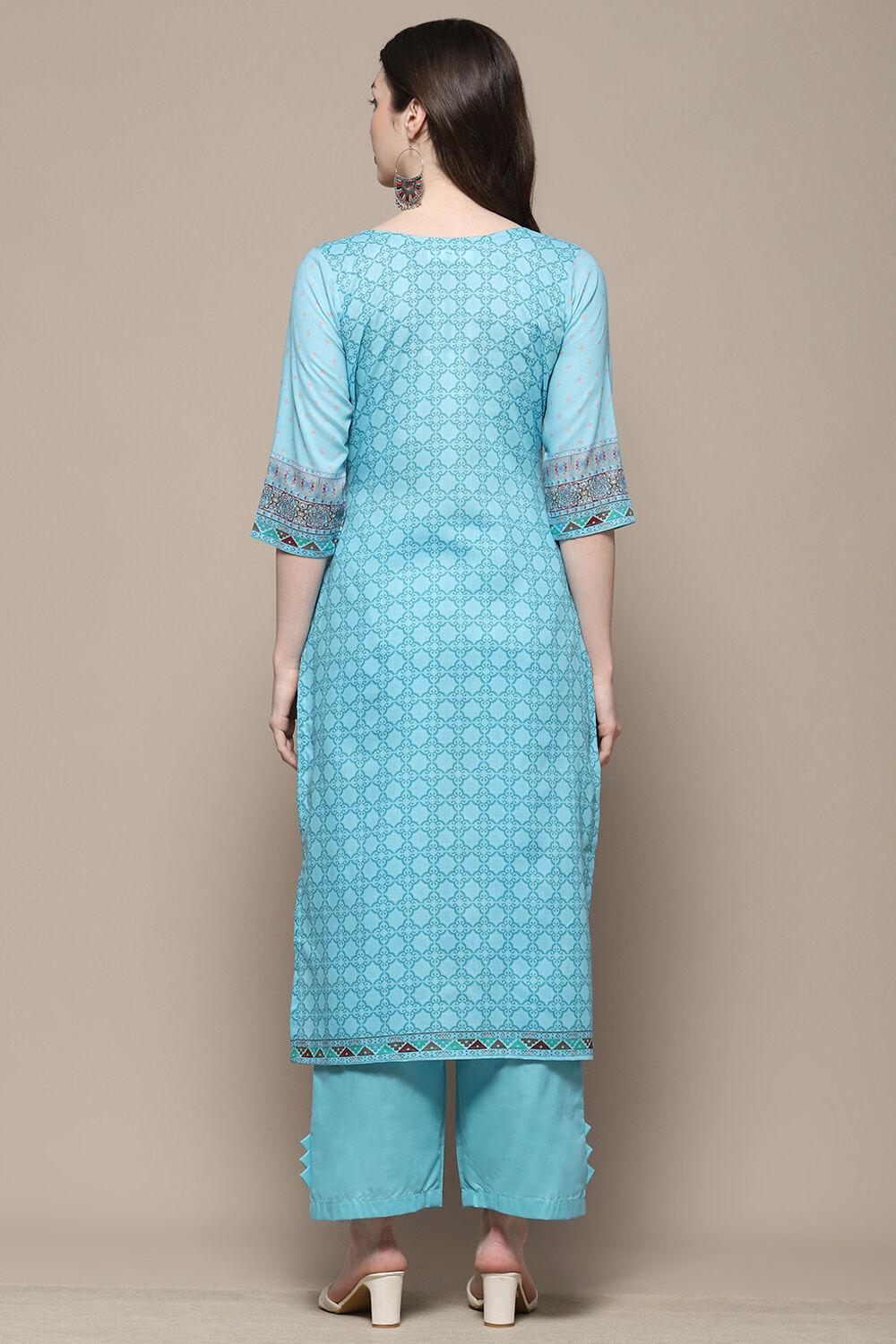 Red Cotton Blend Digital Print Unstitched Suit Set image number 6