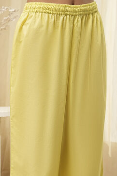 Lime Modal Blend Embroidered Gathered Suit Set image number 2