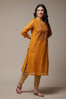 Red Art Silk Straight Printed Kurta image number 0