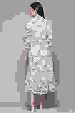 White Polyester Tiered Dress image number 3