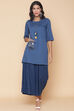 Blue Cotton Straight Printed Kurta image number 0