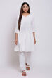 White Cotton Chikankari Kurta image number 0