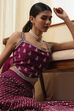Burgundy Georgette Lehenga Set  image number 8