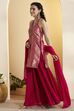 Violet Blue Viscose Rayon Halter Neck Sharara Set image number 3