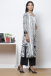 Black Grey LIVA Printed Kurta with Jacket image number 4