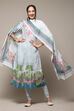Powder Blue Cotton Anarkali Suit Set image number 0