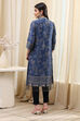 Indigo Poly Mettalic Front Open Yarndyed Shrug image number 3