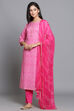 Pink Cotton Easy Stitch Suit Set image number 4